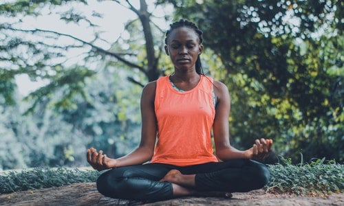 woman meditating