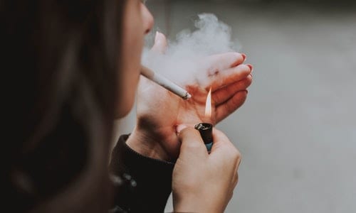 woman smoking